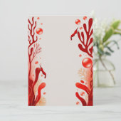 レッドさくらんぼエビ魚婚式パーティー招待状 招待状 (スタンド正面)