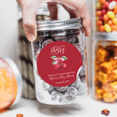 レッドさくらんぼオントップコケットピンクボウベビーシャワー ラウンドシール