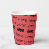 レッドさくらんぼクリスマスホリデービジネスロゴタイル  紙コップ (正面)