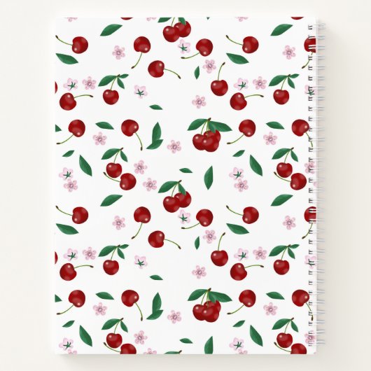 レッドさくらんぼグリーンリー&さくらんぼ花々レシピ ノートブック (裏面)