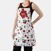 レッドさくらんぼグリーンリー&さくらんぼ花ズモノグラム エプロン (インサイチュ)