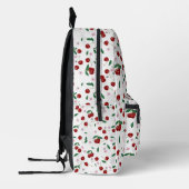 レッドさくらんぼグリーンリー&さくらんぼ花ズモノグラム プリントバックパック (左)