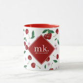 レッドさくらんぼグリーンリー&さくらんぼ花ズモノグラム マグカップ (中央)