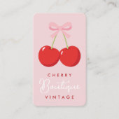 レッドさくらんぼズウィズピンクボウコケットブティック 名刺 (正面)