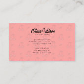 レッドさくらんぼパターン背景ヨガコーチ 名刺 (裏面)