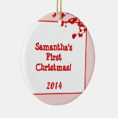 レッドさくらんぼパーソナライズされたブロッサム名オーナメント セラミックオーナメント (右)