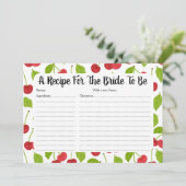 レッドさくらんぼブライダルシャワーレシピカード (スタンド正面)