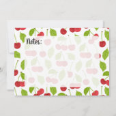 レッドさくらんぼブライダルシャワーレシピカード (裏面)