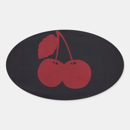レッドさくらんぼブランド 楕円形シール (正面)