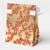 レッドさくらんぼブロッサムカスタム中国の金ゴールド結婚ズ フェイバーボックス (裏面サイド)