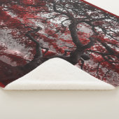 レッドさくらんぼブロッサムツリー シェルパブランケット (3/4)