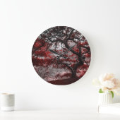 レッドさくらんぼブロッサムツリー ラージ壁時計 (ホーム)