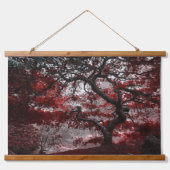 レッドさくらんぼブロッサムツリー 吊り下げ型タペストリー (正面)