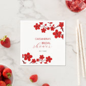 レッドさくらんぼブロッサムフローラブライダルシャワー スタンダードカクテルナプキン (インサイチュ)