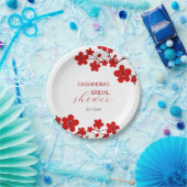 レッドさくらんぼブロッサムフローラブライダルシャワー ペーパープレート (パーティー)