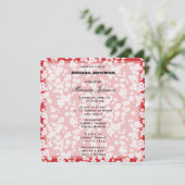 レッドさくらんぼブロッサムフローラブライダルシャワー 招待状 (スタンド正面)