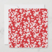 レッドさくらんぼブロッサムフローラブライダルシャワー 招待状 (裏面)