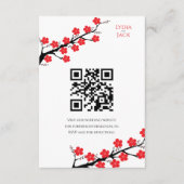 レッドさくらんぼブロッサム結婚テーマ エンクロージャーカード (正面)