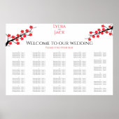 レッドさくらんぼブロッサム結婚テーマ ポスター (正面)