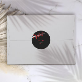 レッドさくらんぼブロッサム結婚テーマ ラウンドシール