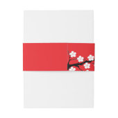 レッドさくらんぼブロッサム結婚テーマ 招待状ベリーバンド (裏面例)