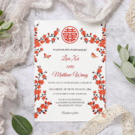 レッドさくらんぼブロッサム |中国の結婚s 招待状