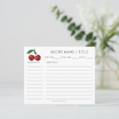 レッドさくらんぼモダンミニマルレシピカード (スタンド正面)
