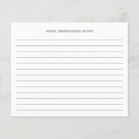 レッドさくらんぼモダンミニマルレシピカード (裏面)