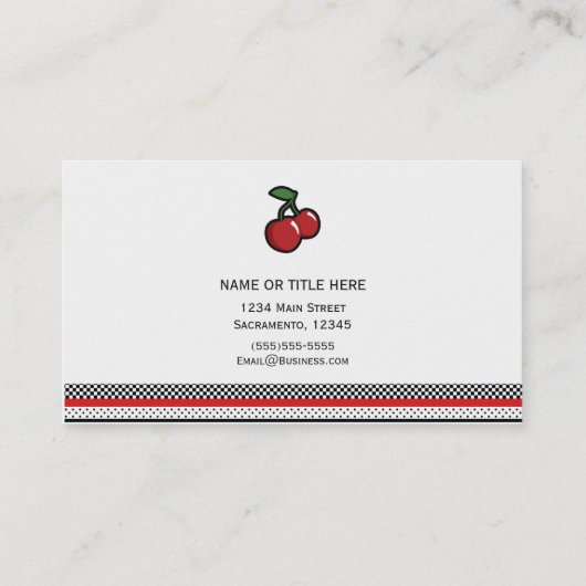 レッドさくらんぼレトロヴィンテージフルーティパーソナライズされた 名刺 (裏面)