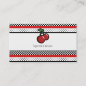 レッドさくらんぼレトロヴィンテージフルーティパーソナライズされた 名刺 (正面)