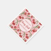 レッドさくらんぼ最初の誕生日ペーパーナプキン スタンダードカクテルナプキン (角)