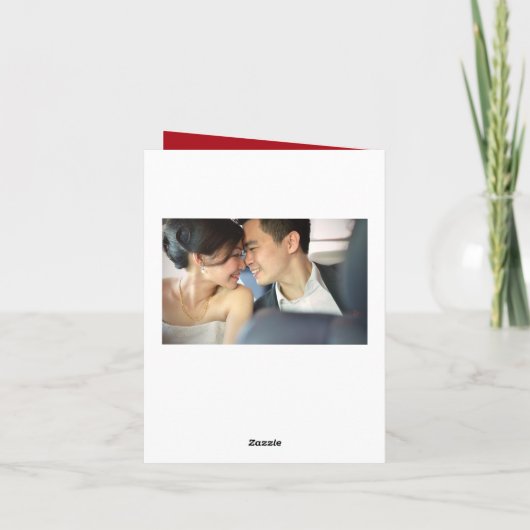 レッドさくらんぼ桜アエレガントジア結婚ズ サンキューカード (裏面)