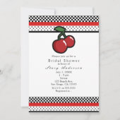 レッドさくらんぼ白黒&レッド招待状 招待状 (正面)