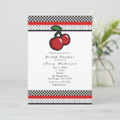 レッドさくらんぼ白黒&レッド招待状 招待状 (スタンド正面)