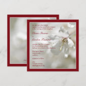 レッドさくらんぼ結婚ブロッサム 招待状 (正面/裏面)