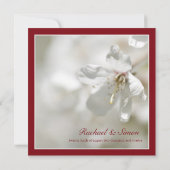 レッドさくらんぼ結婚ブロッサム 招待状 (裏面)