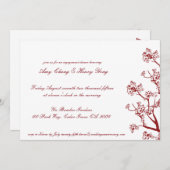 レッドさくらんぼ結婚花ズアニバーサリー招待状 招待状 (正面/裏面)