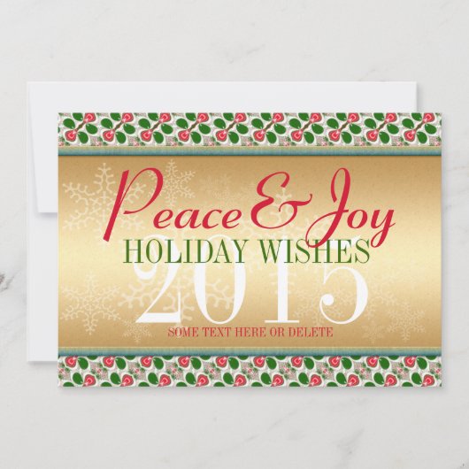 レッドさくらんぼ&スノーフレークのクリスマスパターンカード シーズンカード (正面)