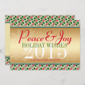 レッドさくらんぼ&スノーフレークのクリスマスパターンカード シーズンカード (正面/裏面)