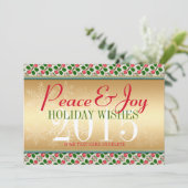 レッドさくらんぼ&スノーフレークのクリスマスパターンカード シーズンカード (スタンド正面)