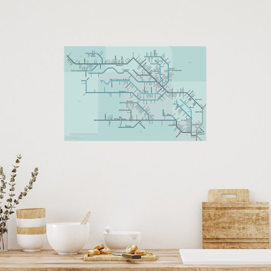 レッドとアーカンソー州の河川30インチx 20インチ ポスター (キッチン)