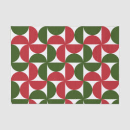 レッドとグリーンのミッドセンチュリー モダン柄 薄葉紙