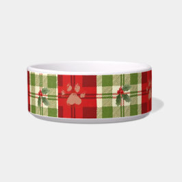 レッドとグリーンの牧歌的なクリスマス 猫用ボウル ボウル