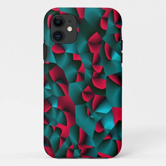 レッドとシアンのカット Case-Mate iPhoneケース (裏面)
