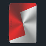 レッドとシルバーのメタリックな外観の背景 iPad MINIカバー<br><div class="desc">赤と銀の幾何学的な背景、カスタマイズ可能な背景を持つメタリックな外観。</div>