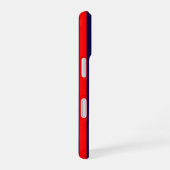 レッドとネイビーブルーの航海ストライプ iPhone 16ケース (右側面)
