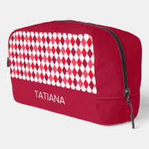 レッドとピンクのオールドスコットランド柄ダイヤモンドパターン