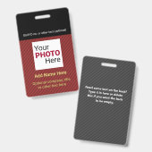 レッドとブラック - カスタム ビジネス ダイアゴナル ストライプ バッジ (正面＆裏面)