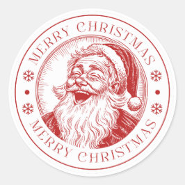 レッドとホワイトのヴィンテージ クリスマス フェスティバル ホリデー ラウンドシール