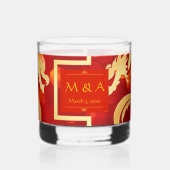 レッドと金ゴールドドラゴン結婚ズ ウイスキーグラス (正面)